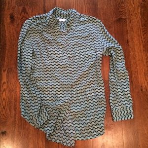 Equipment signature button down blouse